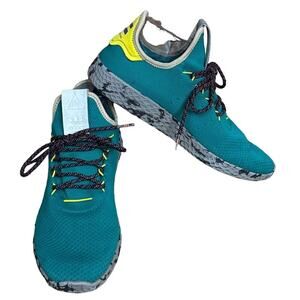Adidas Tennis HU Pharrell Williams Athletic Shoes Teal Blue Yellow Size 9